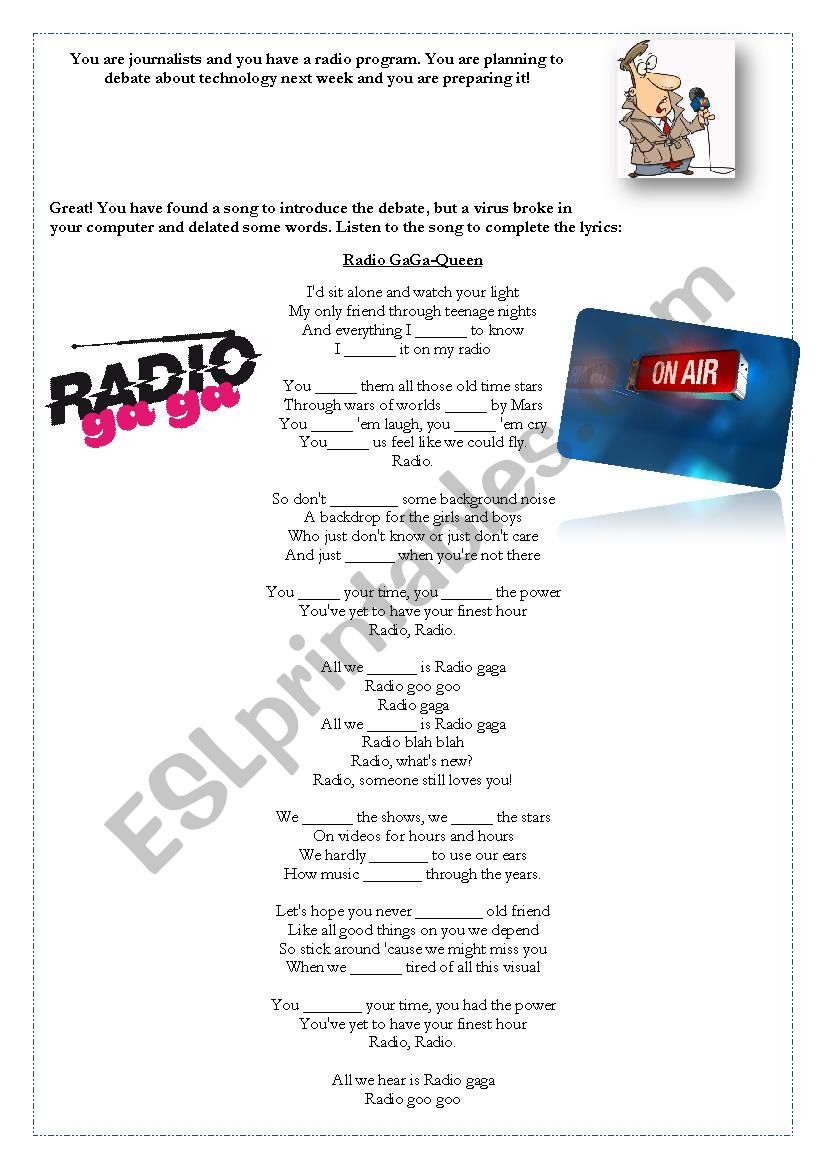 Radio Gaga worksheet