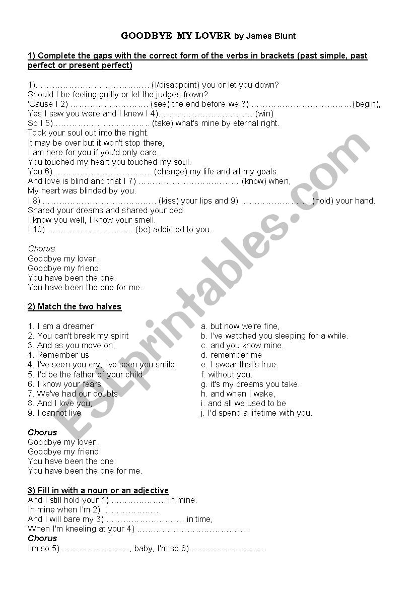 A song for practising different tenses 