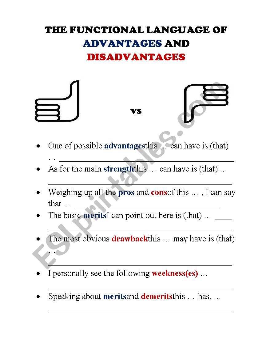 THE FUNCTIONAL LANGUAGE OF ADVANTAGES AND DISADVANTAGES