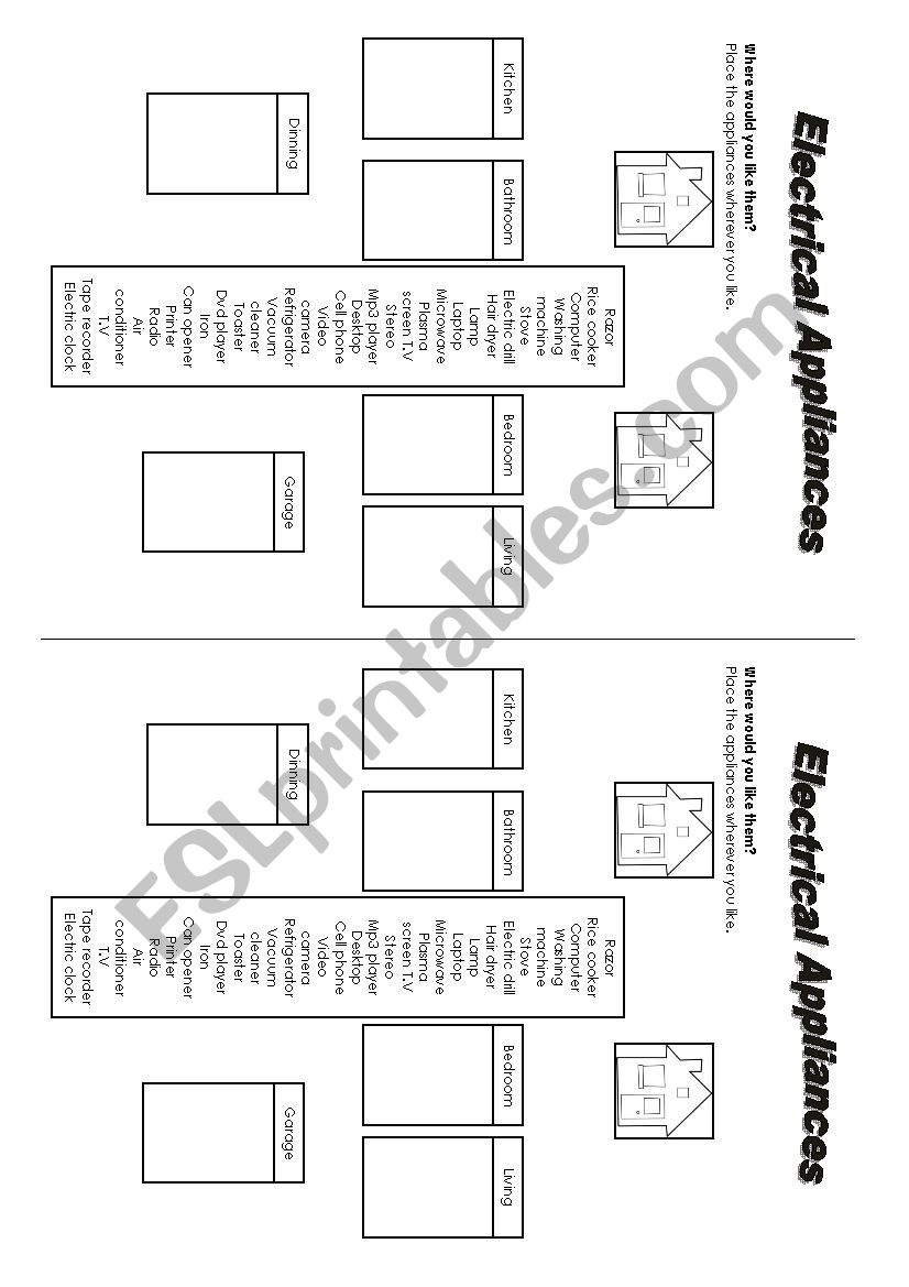 Electrical Applieances 2 worksheet