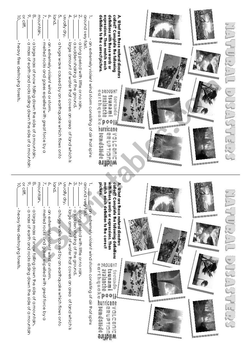 Natural Disasters worksheet