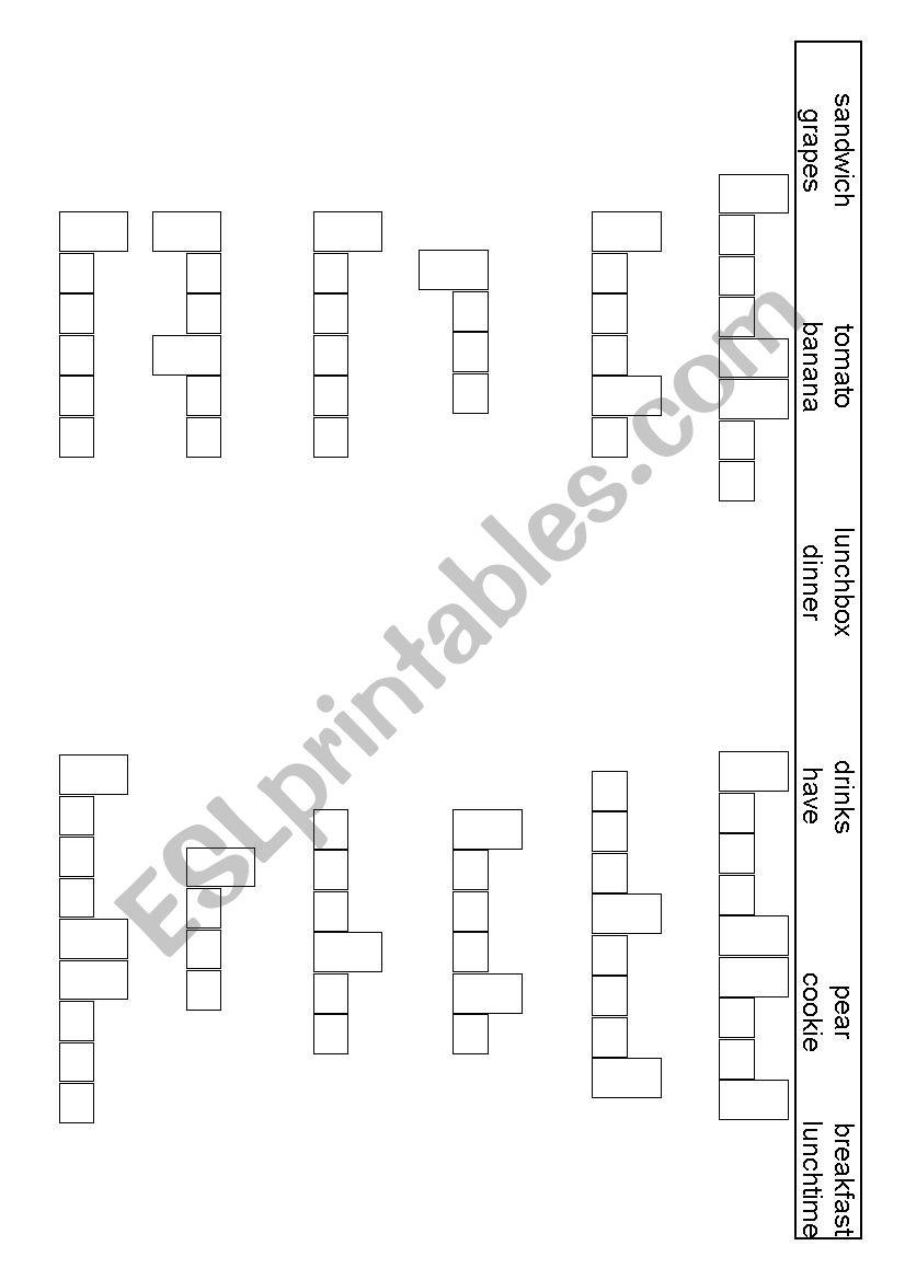 Food and Drinks worksheet