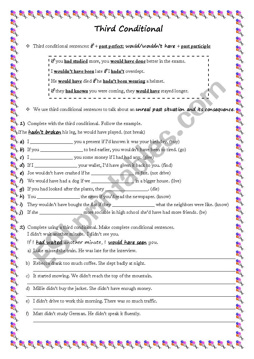 Third Conditional worksheet