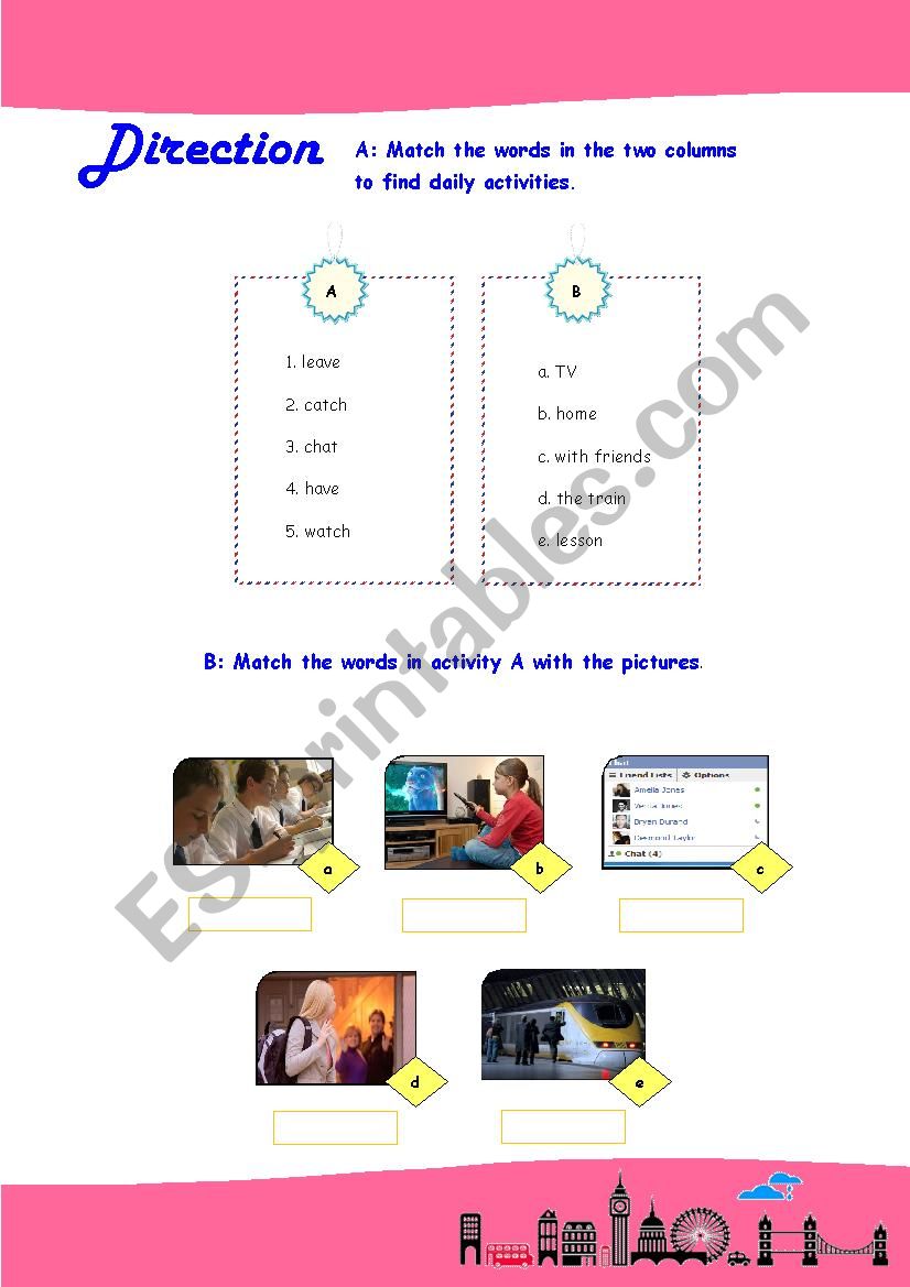 routine words worksheet