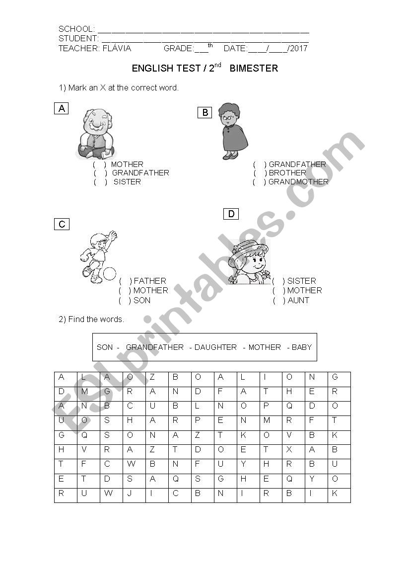 5th test worksheet