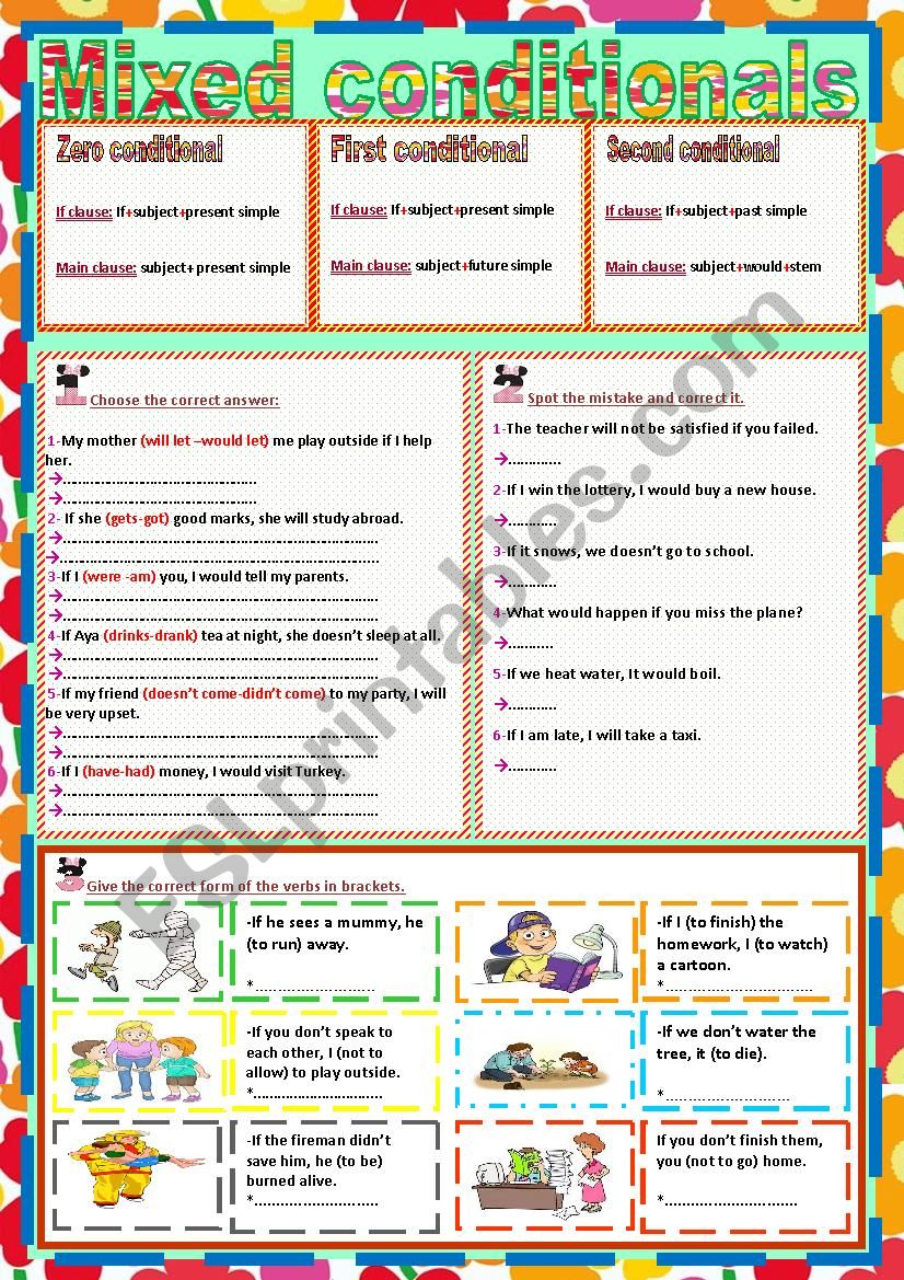 mixed conditionals worksheet