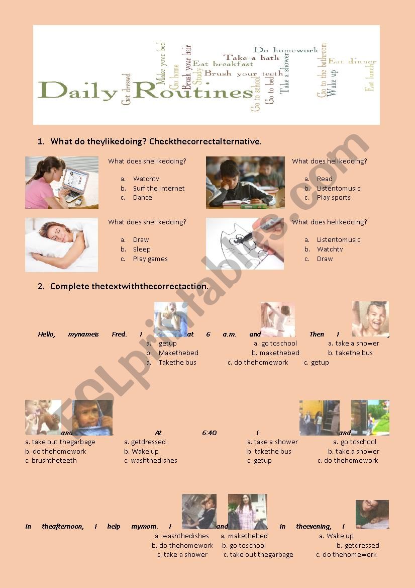 Daily Routine worksheet