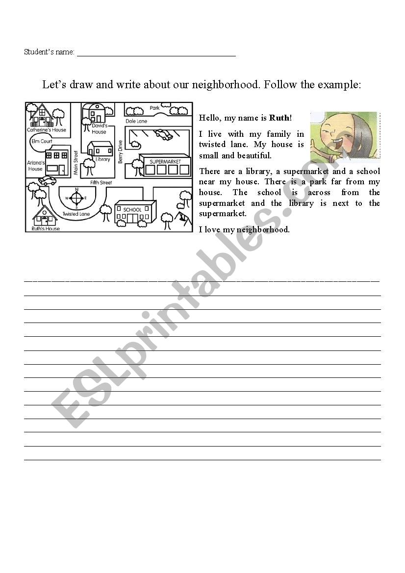 Neighborhood - Writing Task worksheet