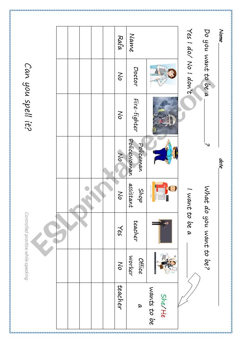 jobs speaking activity worksheet