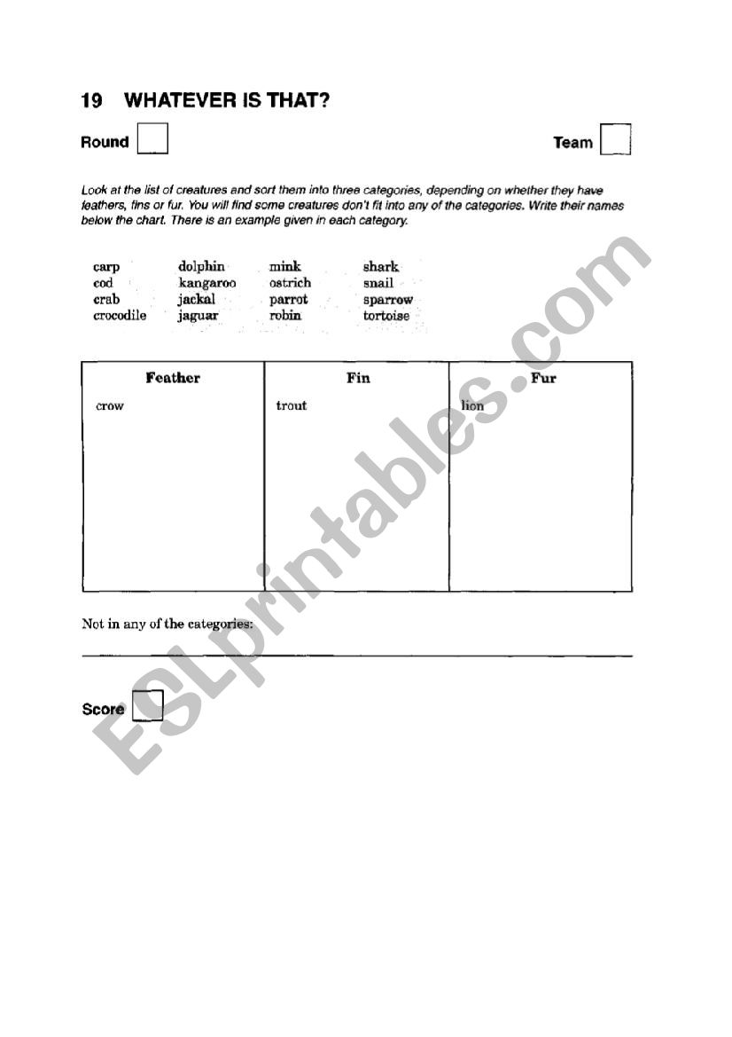 Animals and Colors Game  worksheet