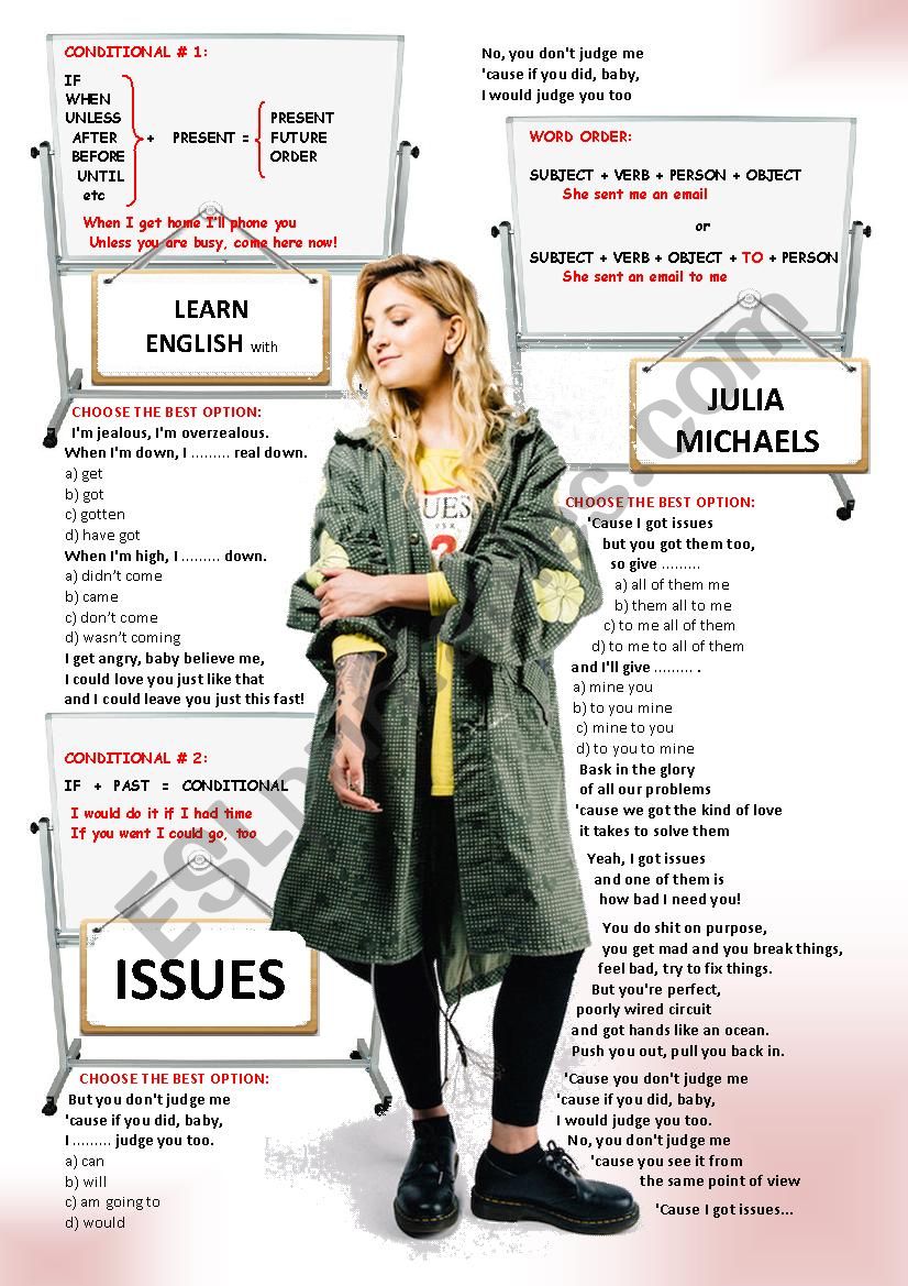 Julia Michaels - Issues worksheet