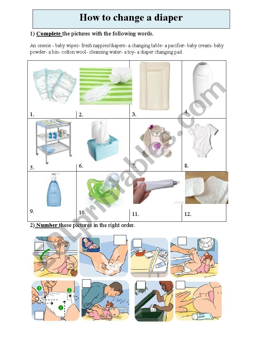 how to change a nappy worksheet