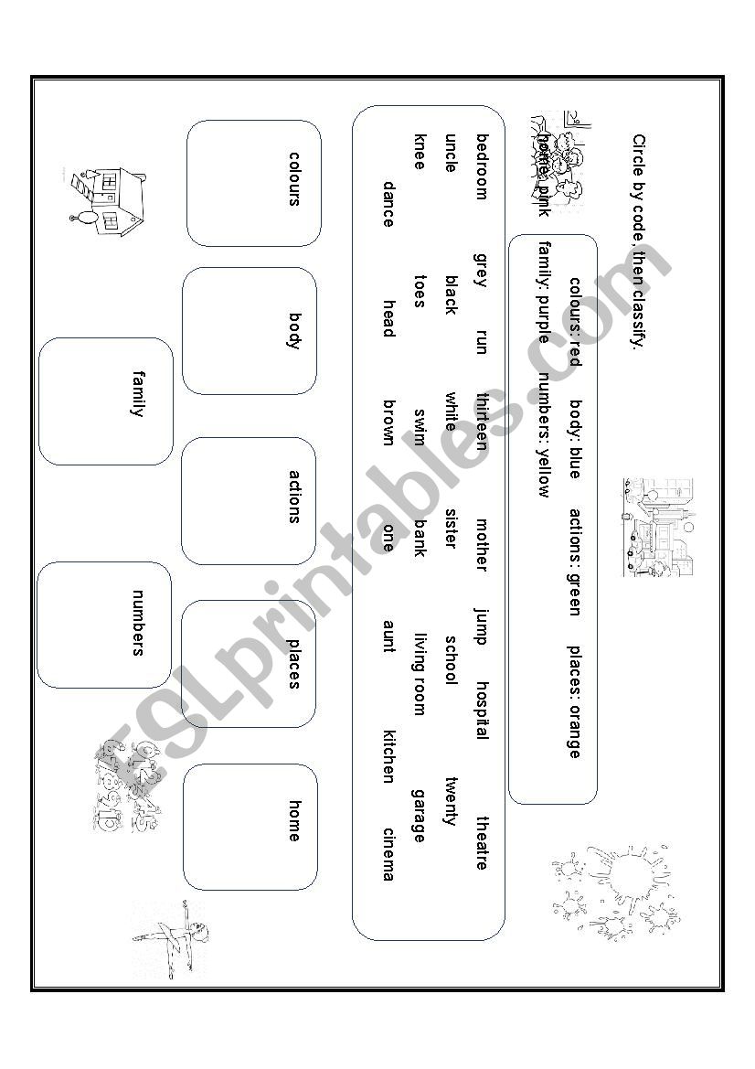 Basic Vocabulary Review worksheet