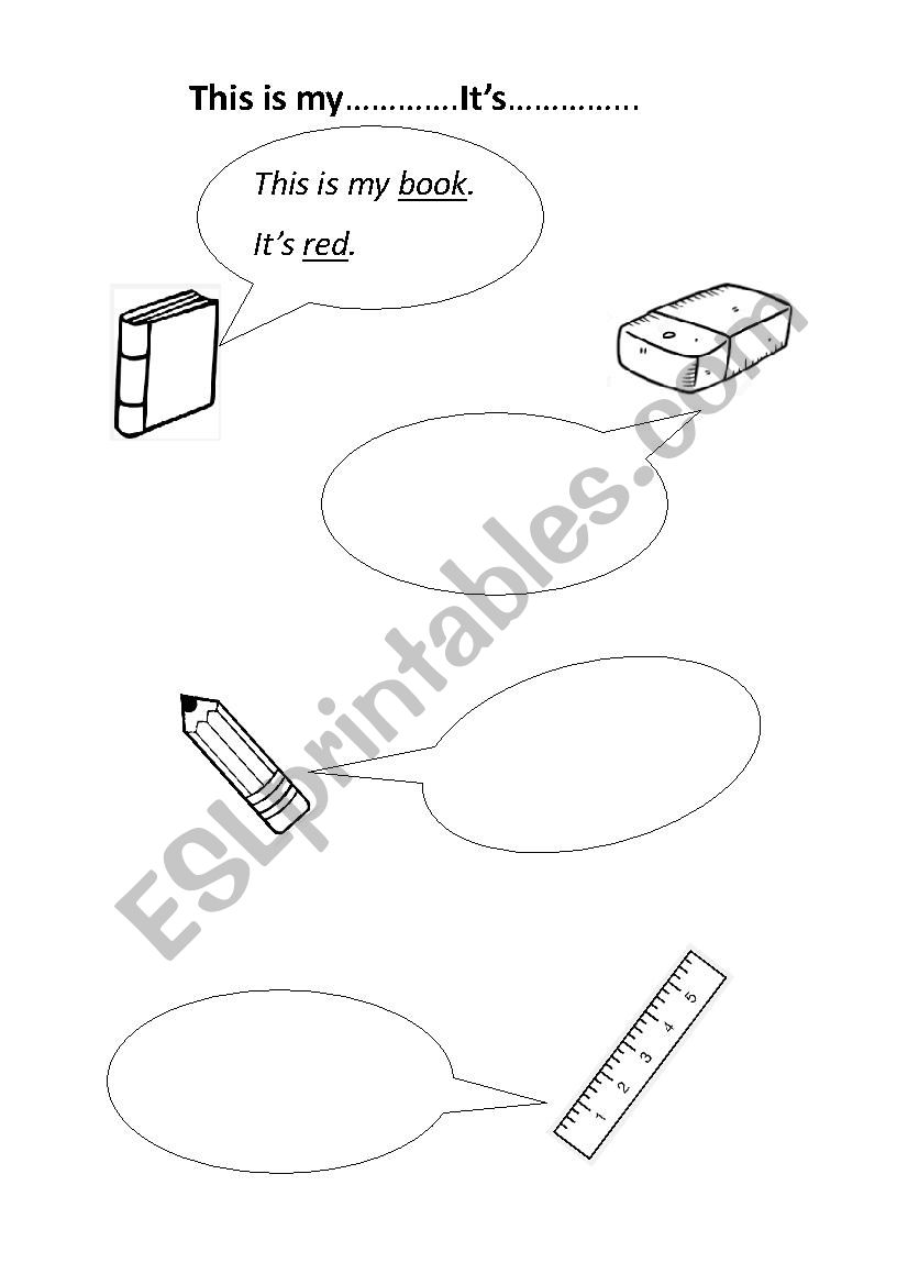 This is my pen. worksheet