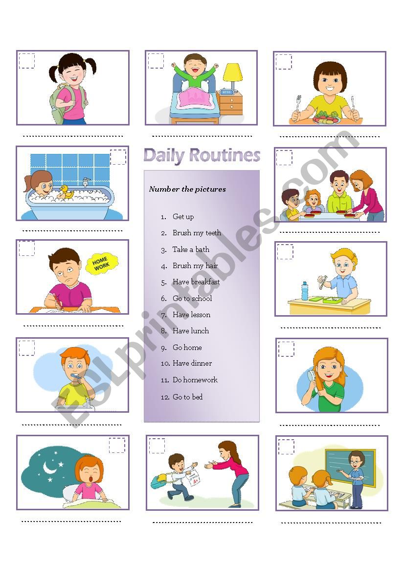 Daily Routines worksheet