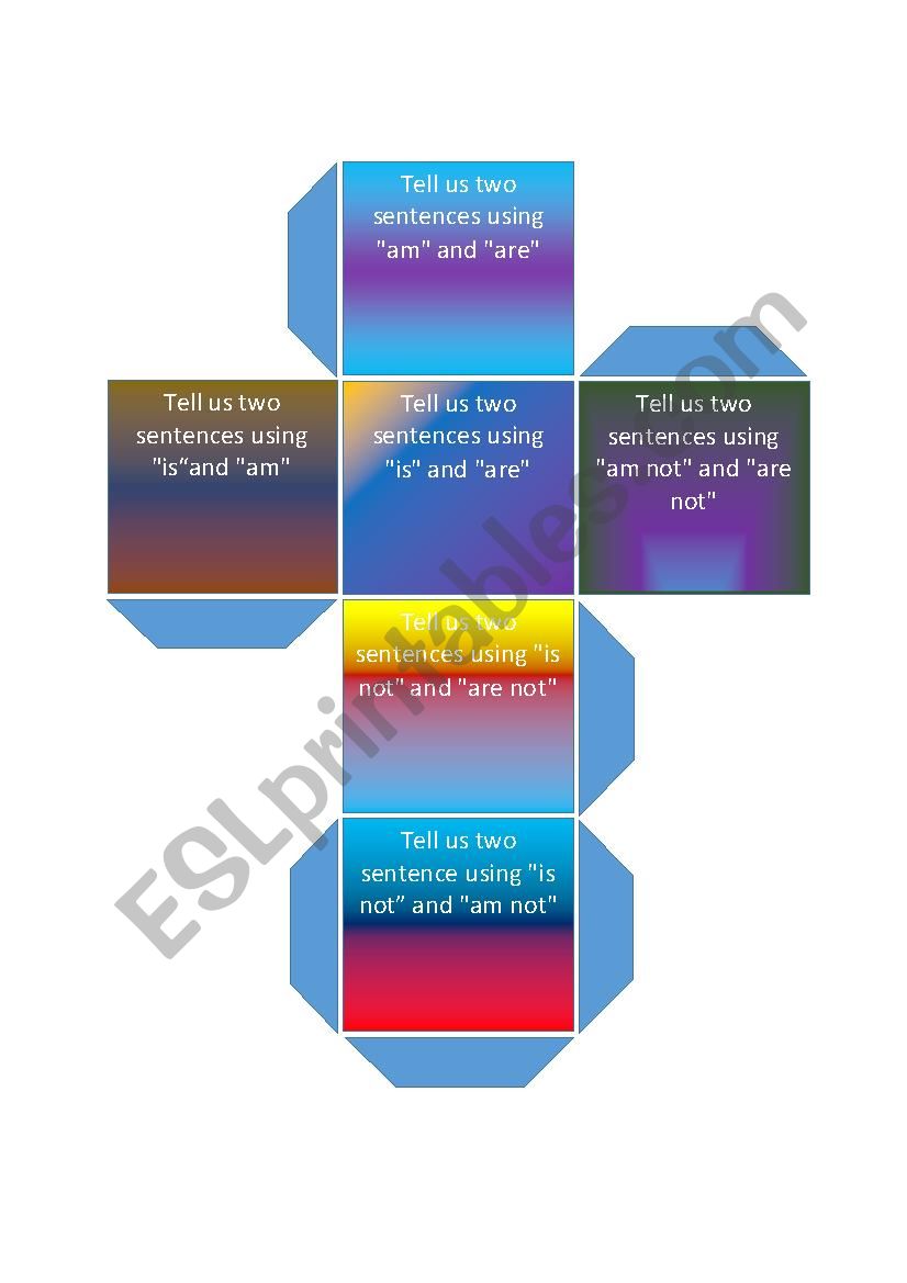 Verb be game worksheet