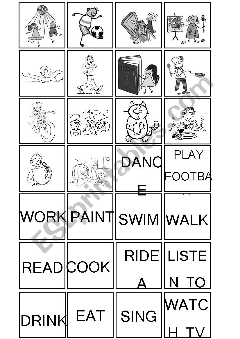 verbs matching worksheet