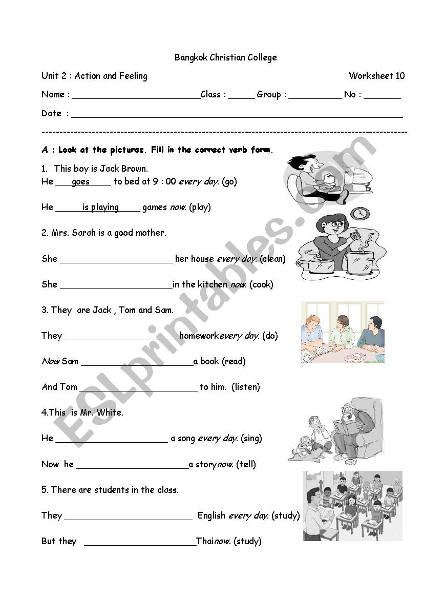 present simple tense and present continuous tense