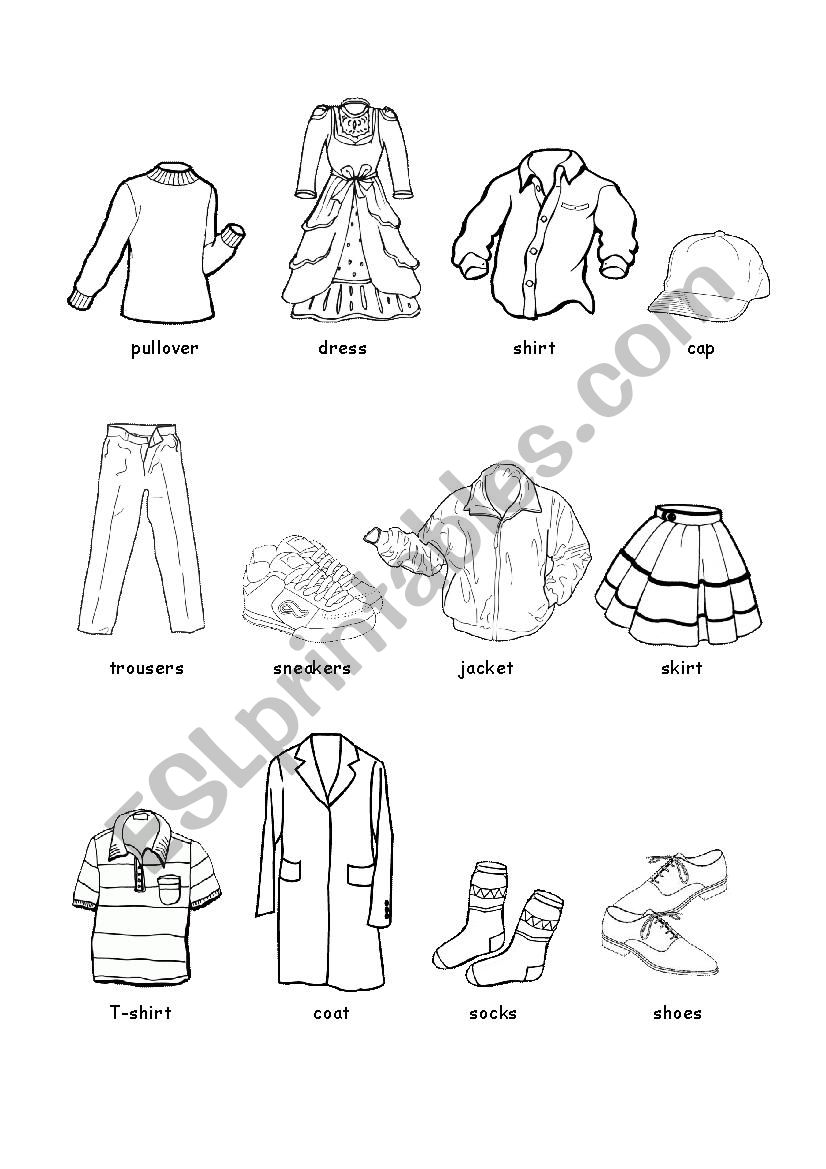 clothes worksheet