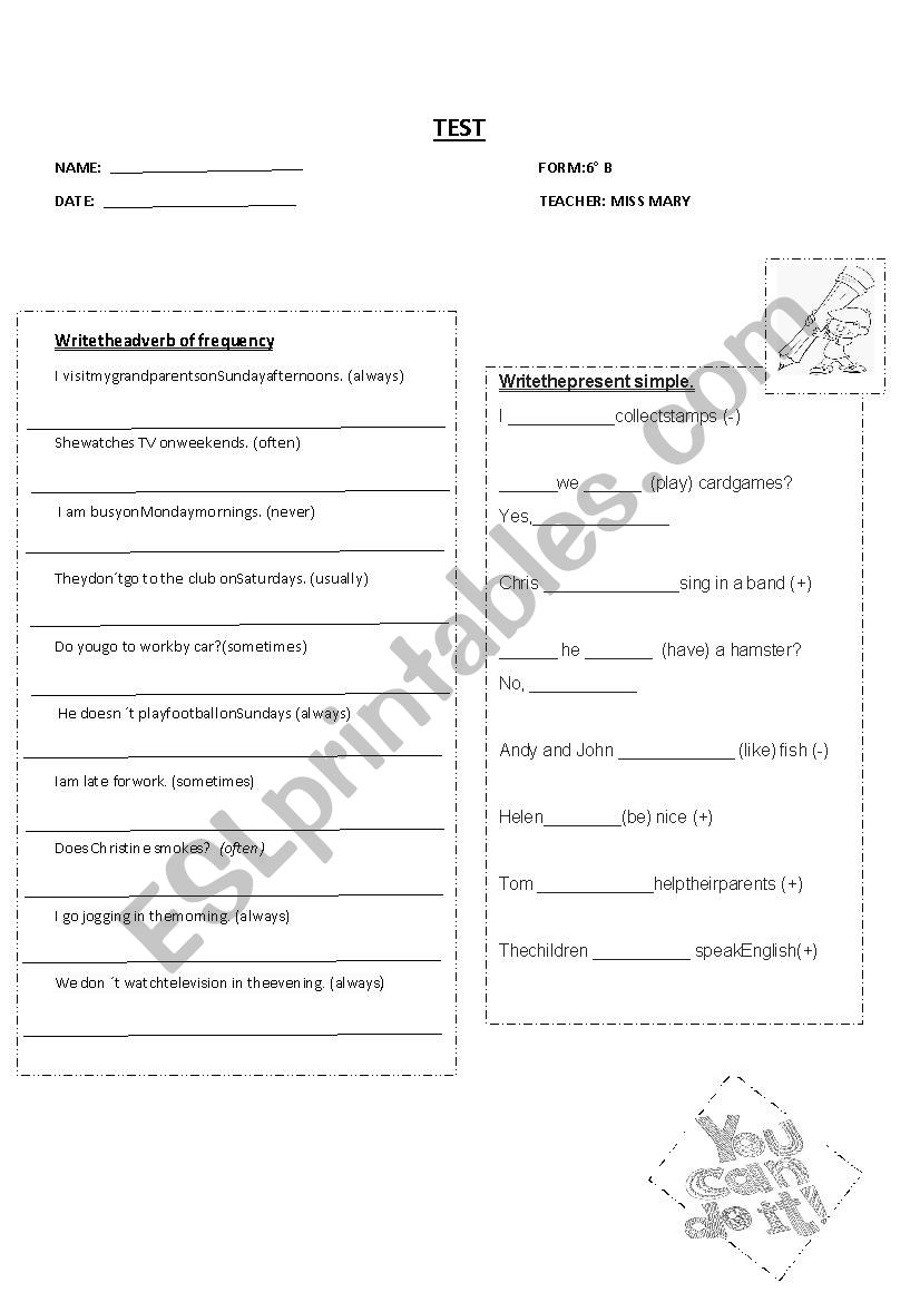 PRESENT SIMPLE worksheet