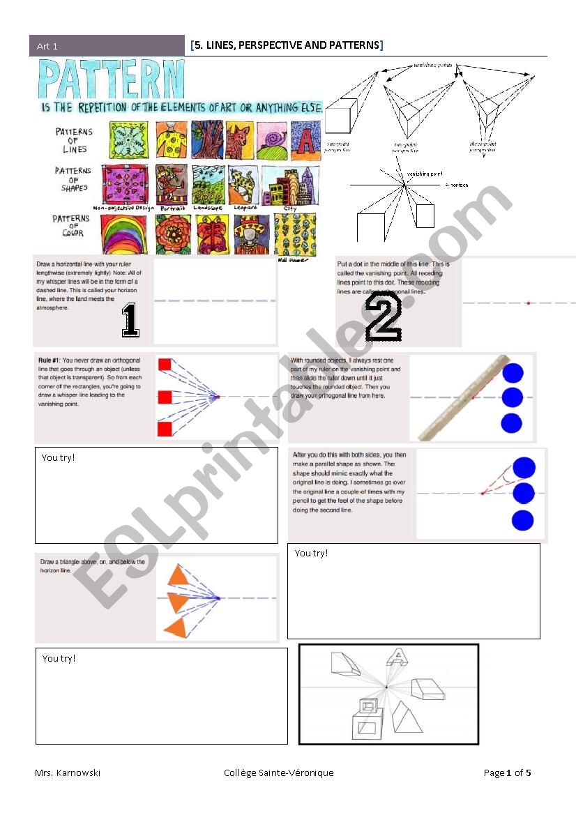 Art: Lines, Perspective, and Patterns