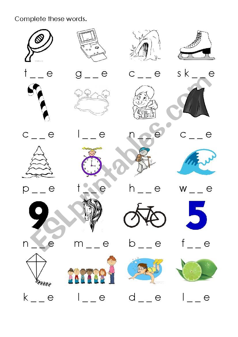 Long vowels worksheet