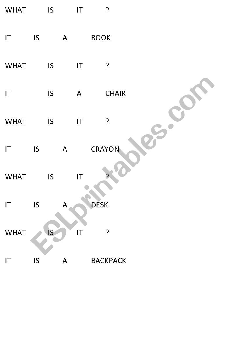 WHAT IS IT? worksheet