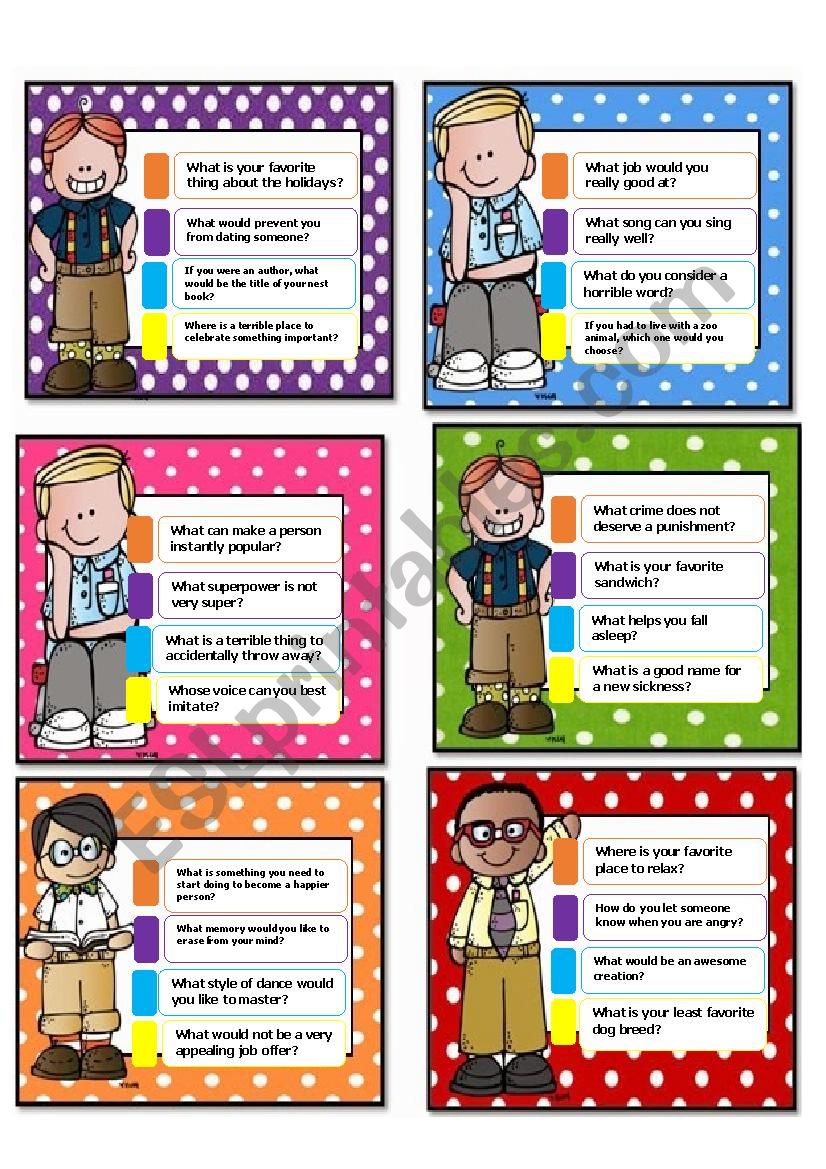 Speaking cards on the go 2 worksheet