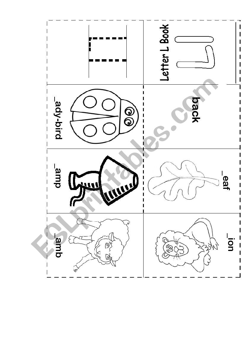 Letter Ll mini-book worksheet