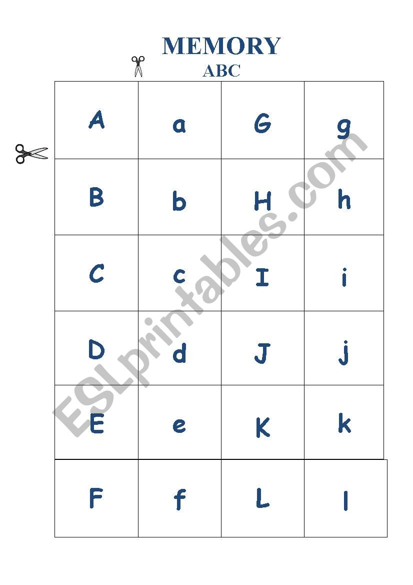 ABC Memory game worksheet