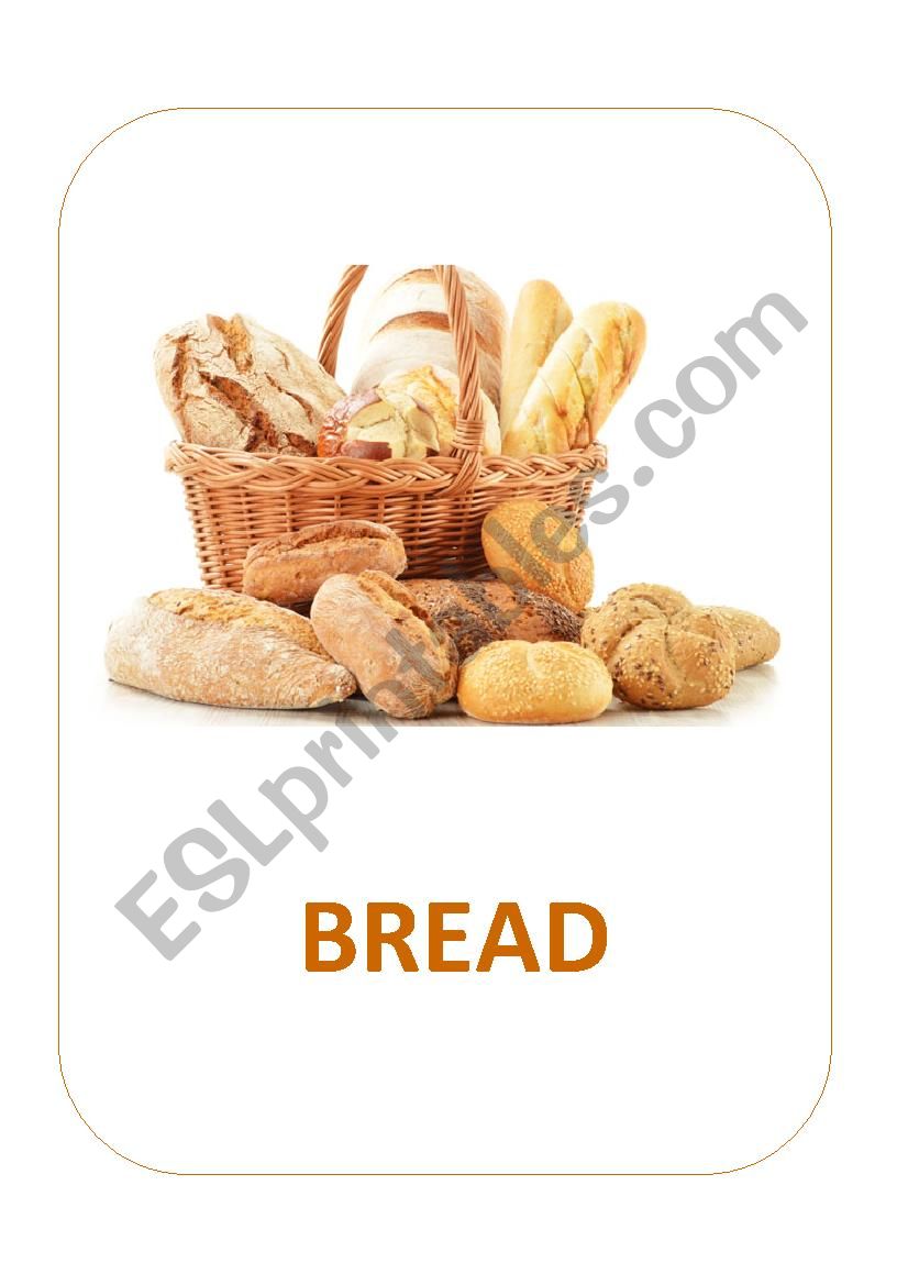 FOOD FLASHCARDS worksheet