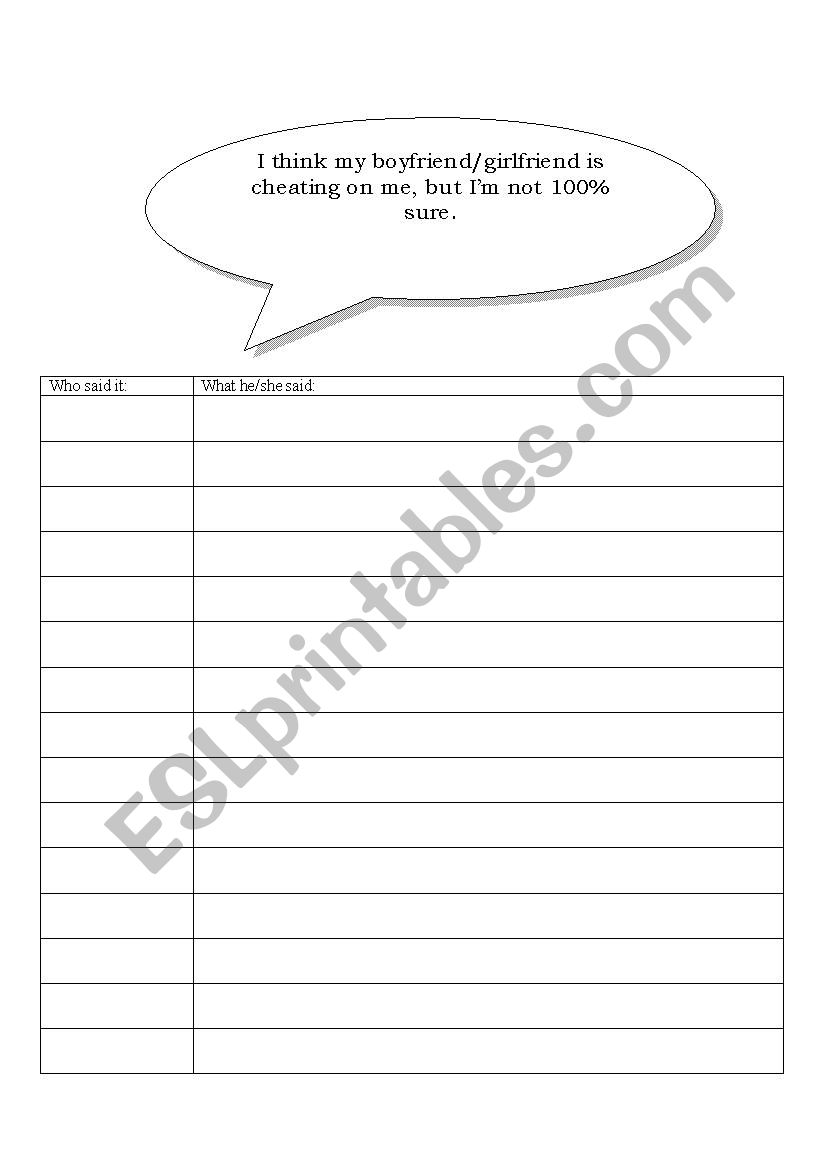 Giving Advice worksheet