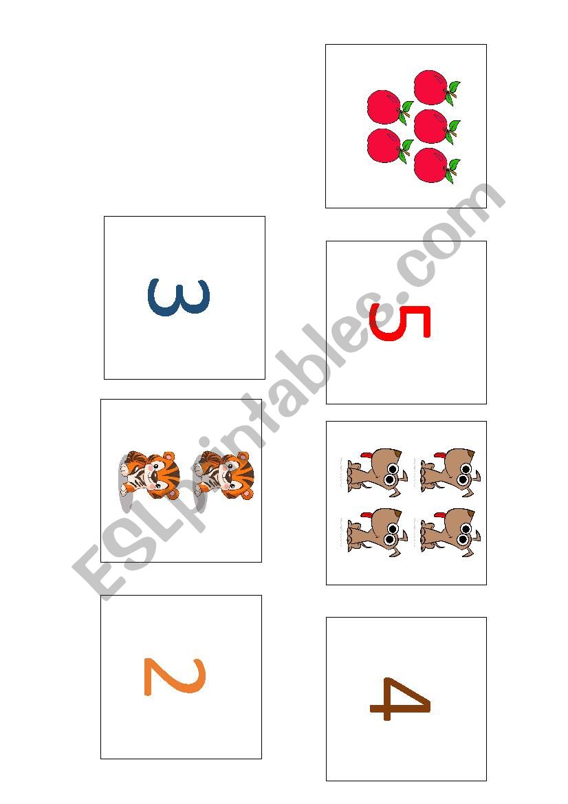 Colours and numbers worksheet