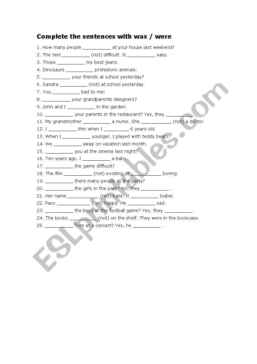 Past Simple worksheet