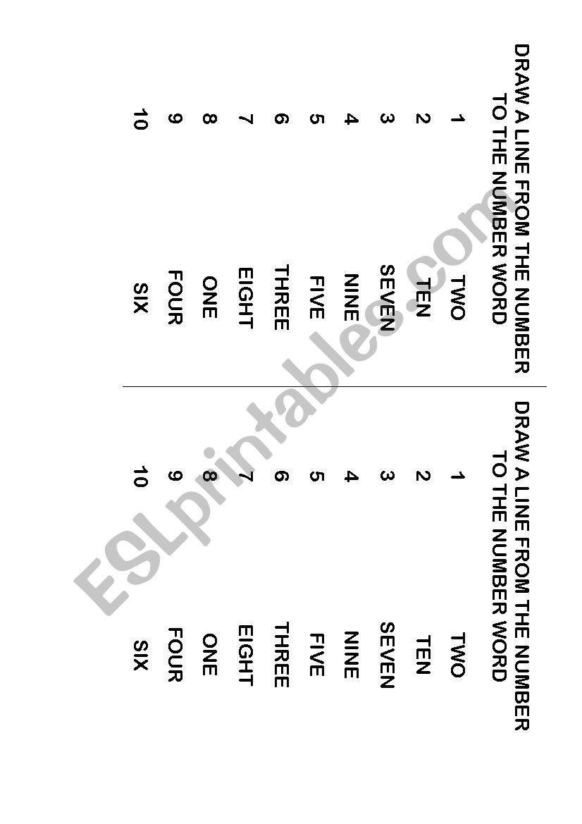 Numbers worksheet