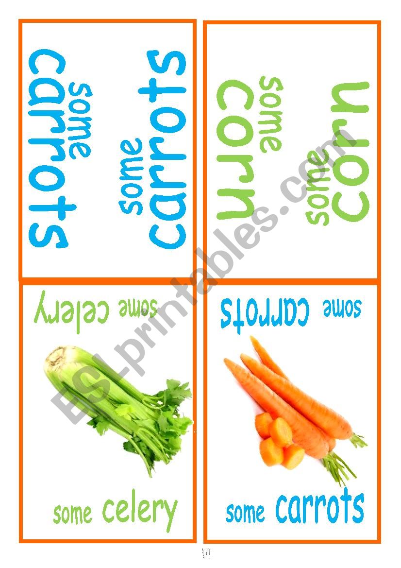 Kids dominoes - vegetables worksheet