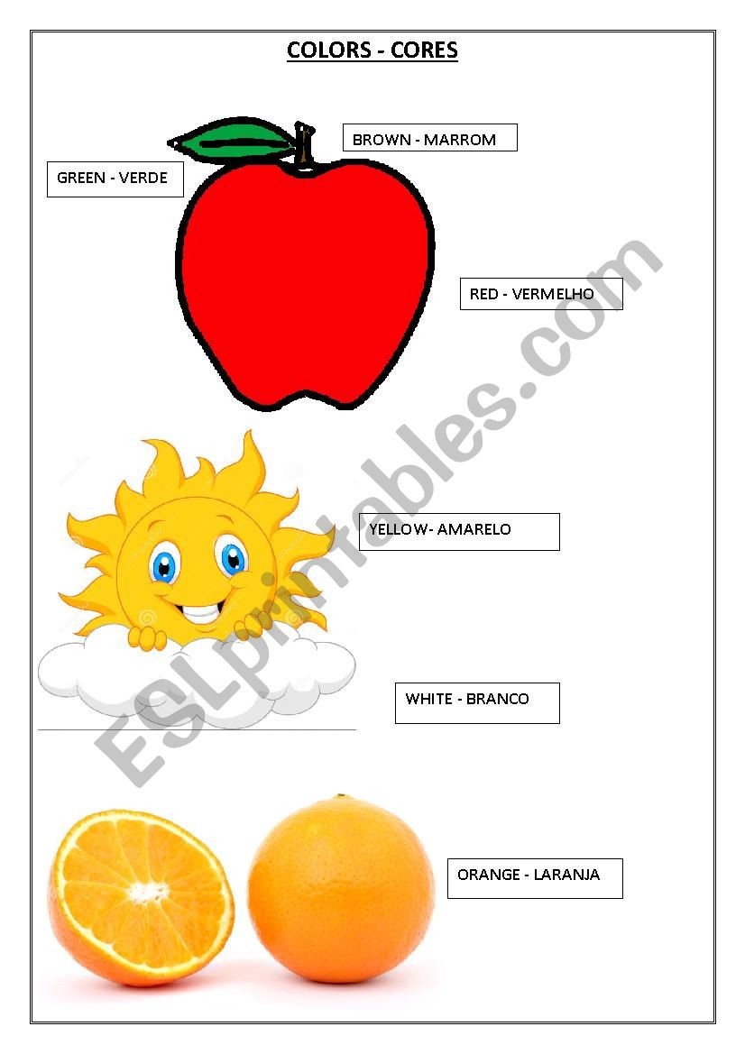 cores em ingles worksheet