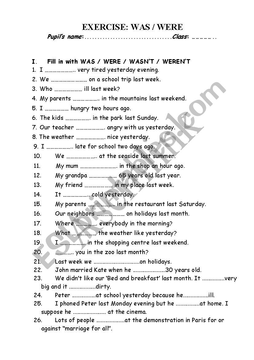 grammar worksheet