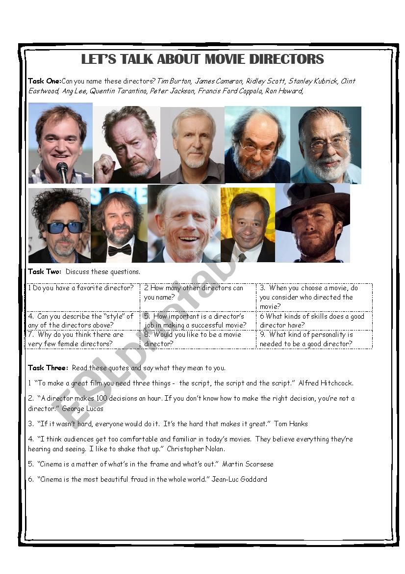 LetÂ´s talk about Movie Direcrtors