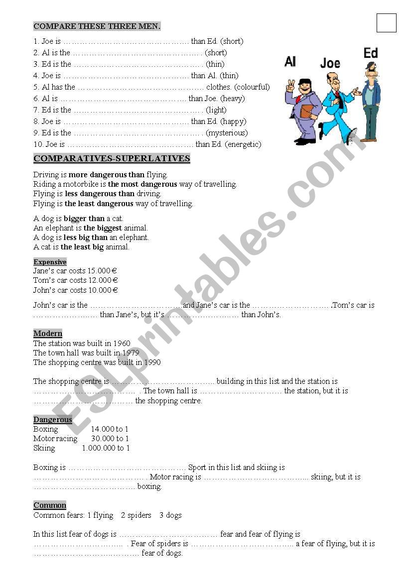 Comparatives and Superlatives worksheet