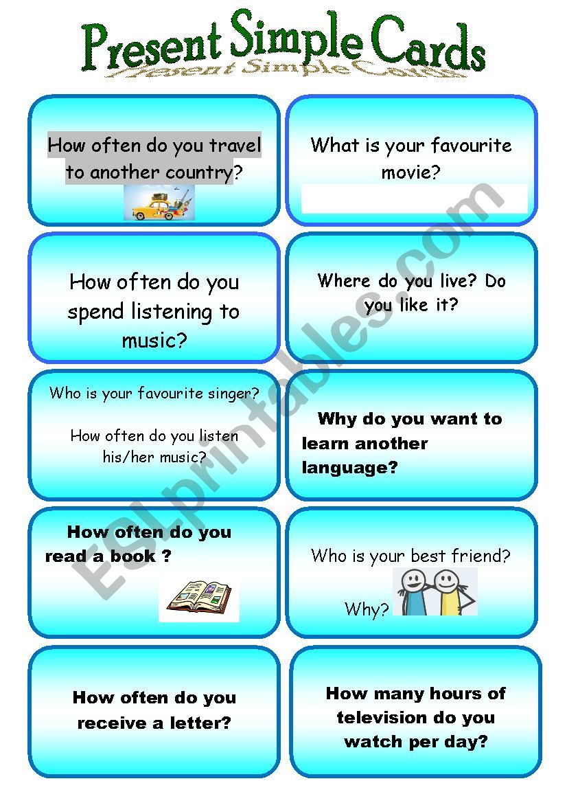 Spaking cards worksheet Spaking cards worksheet