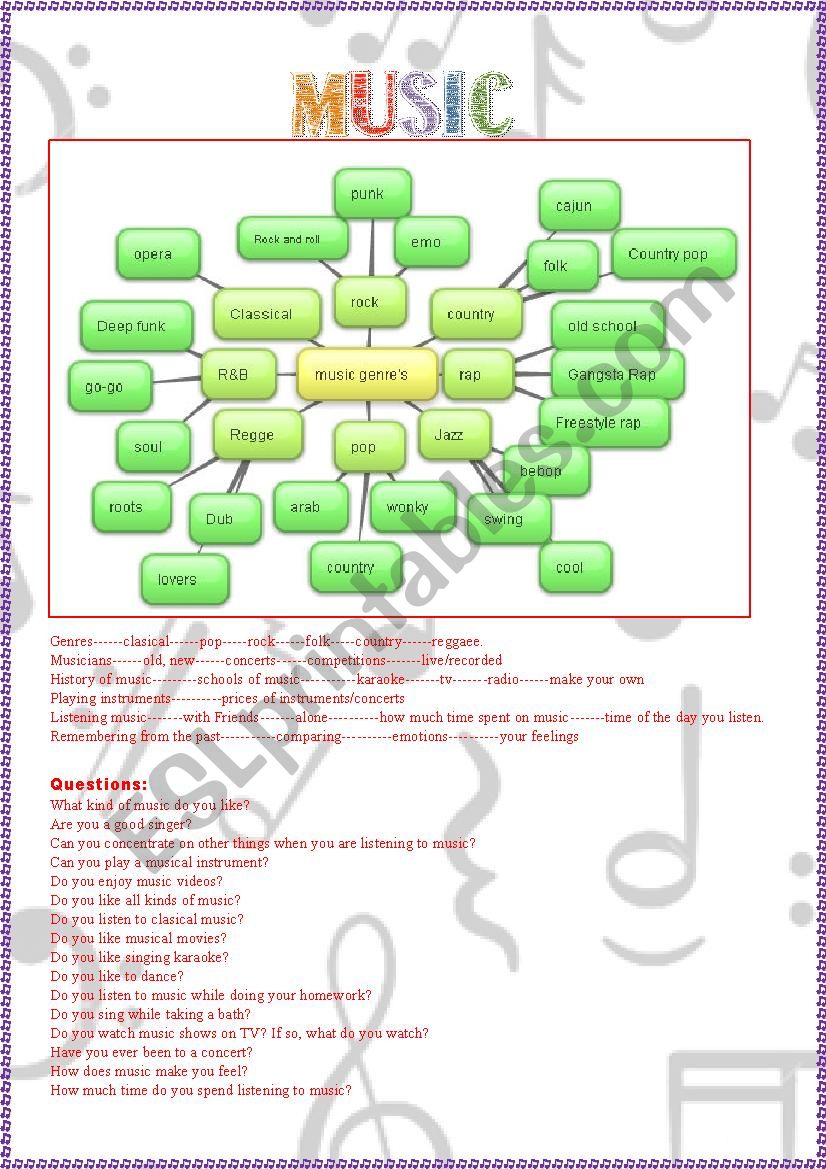 Music worksheet