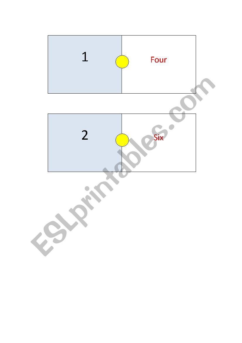 Domino numbers 1-10 worksheet