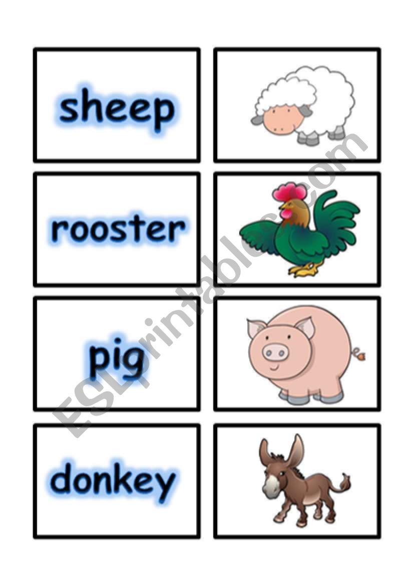 MATCHING GAME SET 1- FARM ANIMALS PART 1 OF 4 (01.08.08)