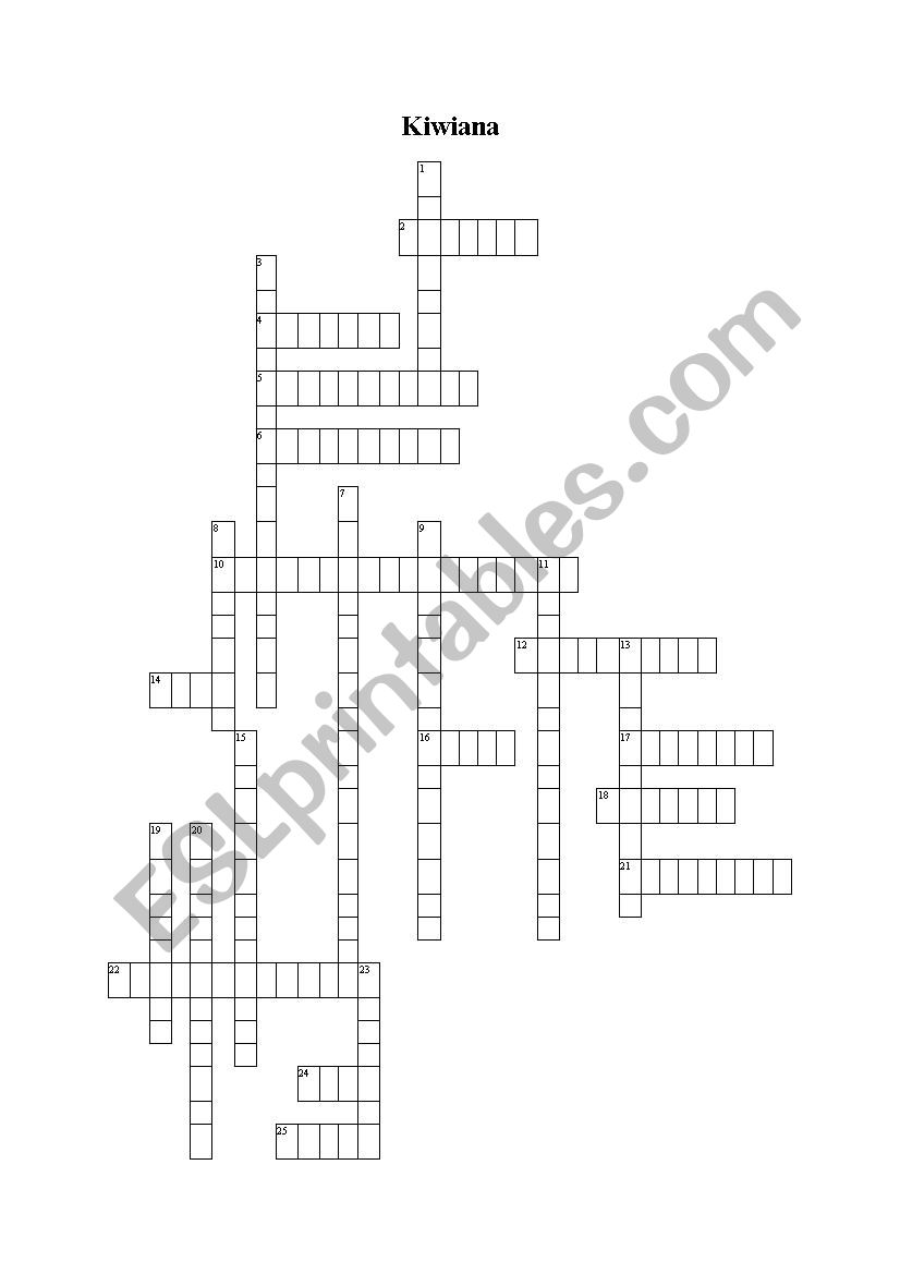 kiwiana crossword worksheet