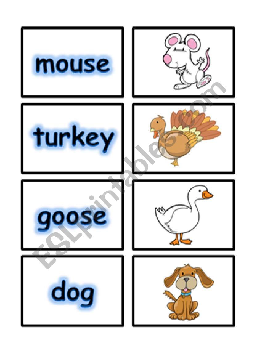  MATCHING GAME FLASHCARDS SET 1- FARM ANIMALS PART 2 OF 4 (01.08.08)