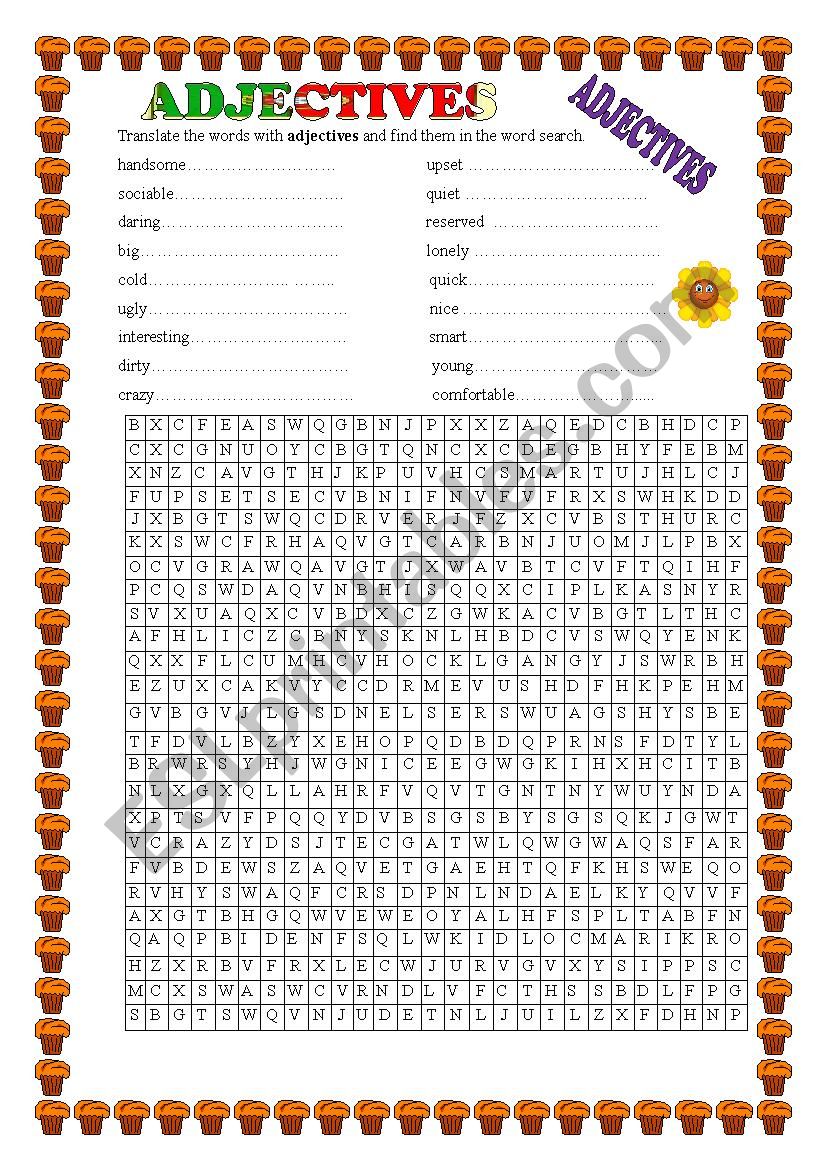 Adjectives worksheet