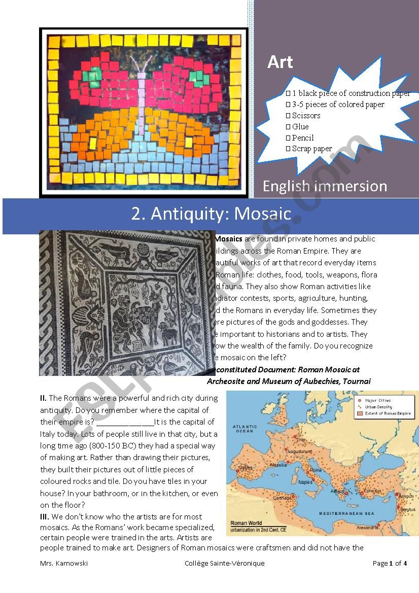 Art History: 2. Antiquity and Mosaic