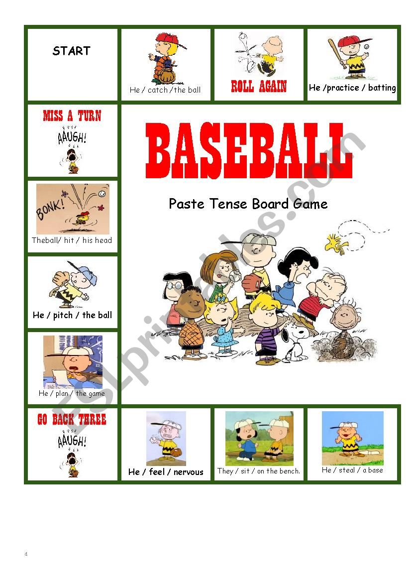 Baseball/Peanuts Past Tense Game