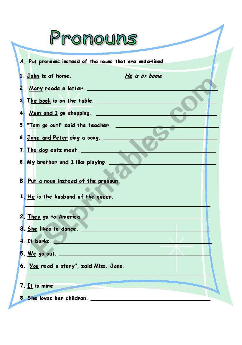 Pronouns 1.08.08 worksheet